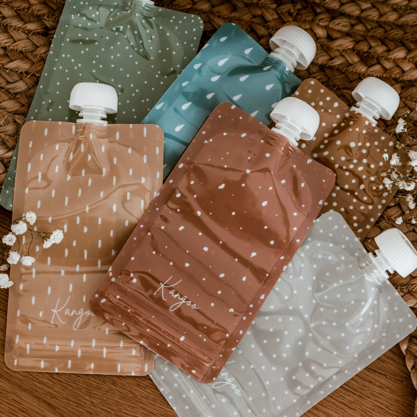 Écono pack Neutral - Ensemble de 12 pochettes alimentaires réutilisables (12x 5oz)