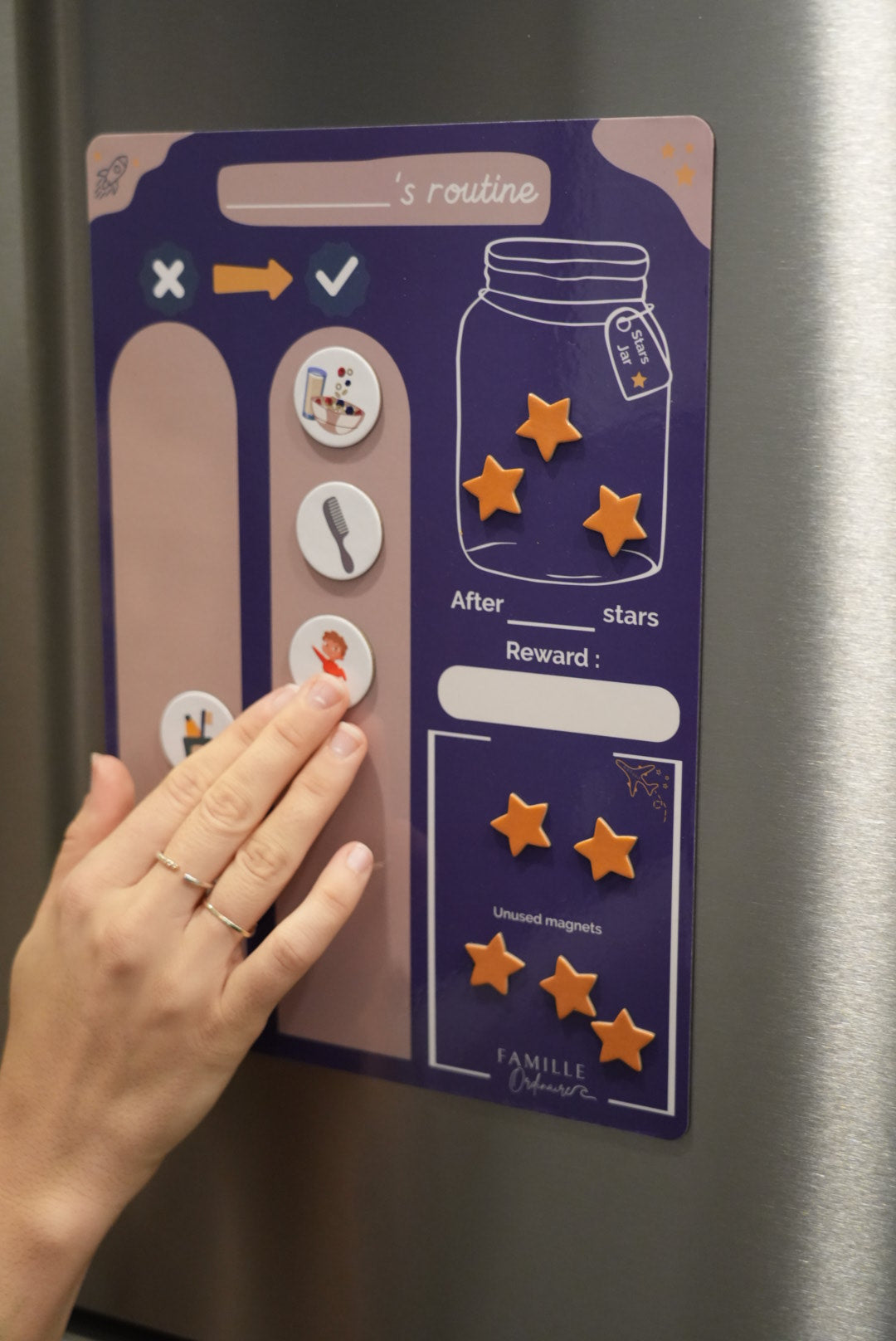 Magnetic Routine Chart for Kids - Behavior Reward Chart - Responsibility List - Potty Training - Blue
