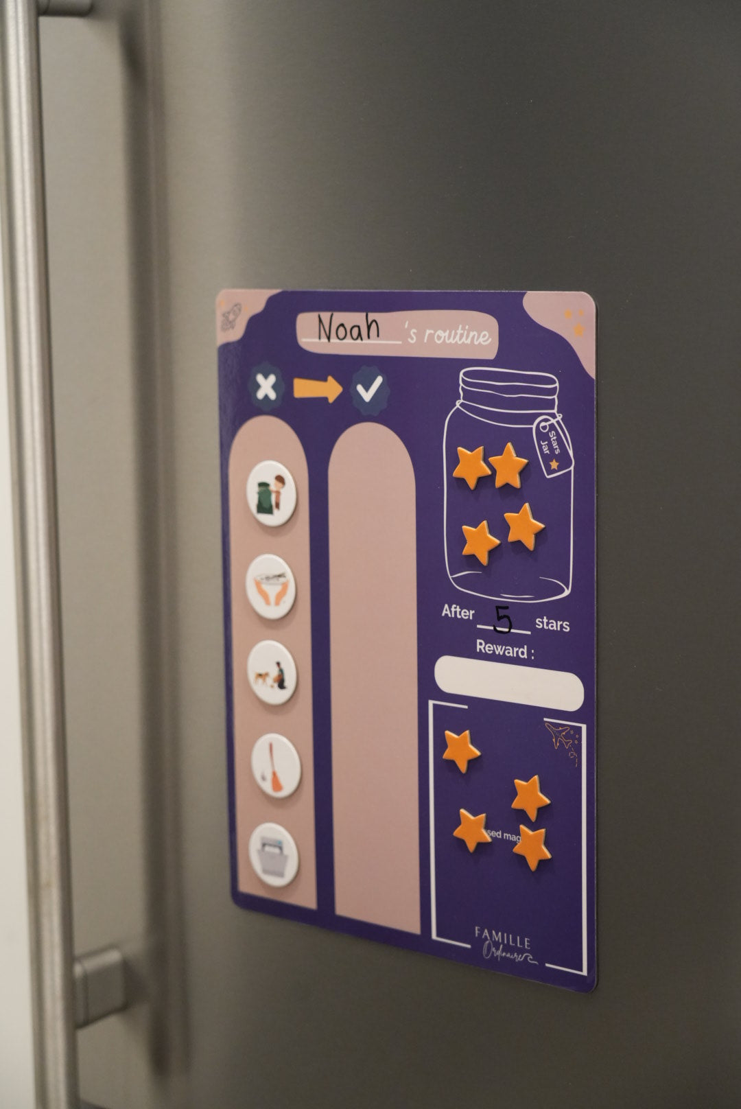 Magnetic Routine Chart for Kids - Behavior Reward Chart - Responsibility List - Potty Training - Blue