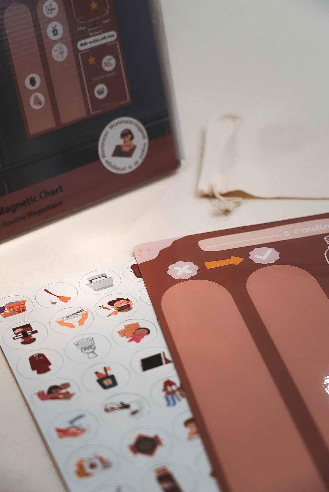 Magnetic Routine Chart for Kids - Behavior Reward Chart - Responsibility List - Potty Training