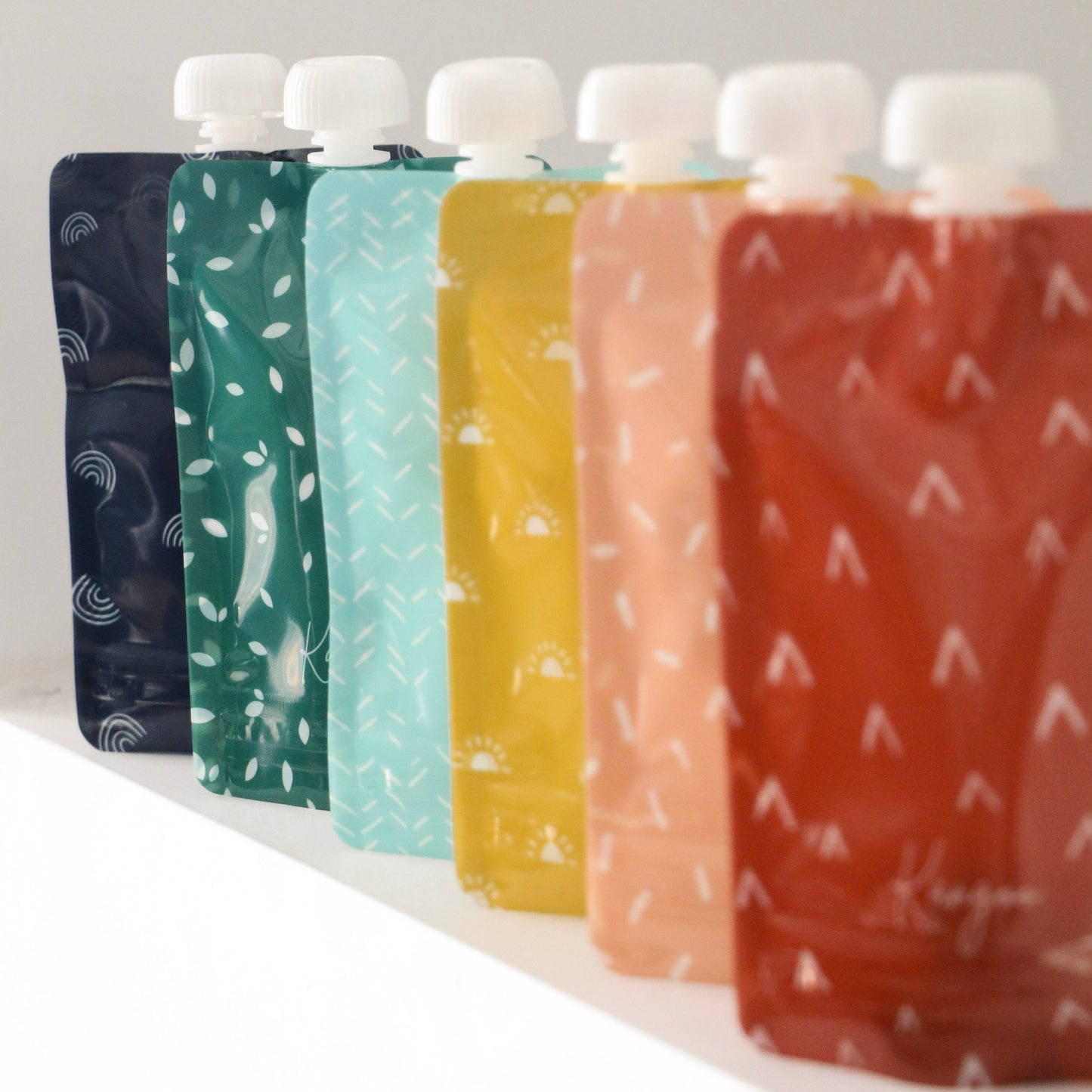 Écono pack BOHO - Ensemble de 12 pochettes alimentaires réutilisables (12x 5oz)