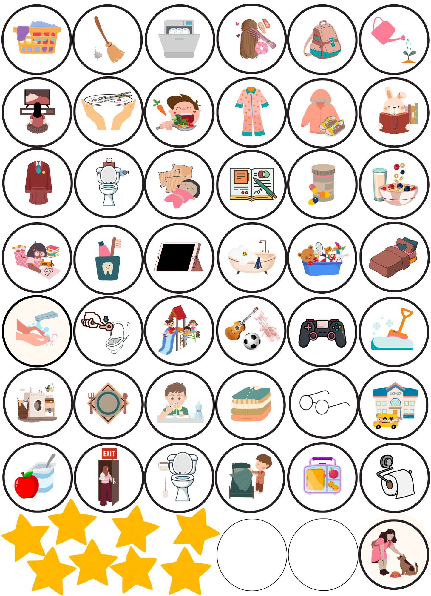 Tableau magnétique de routine pour enfants ROSE – Tableau de récompense pour le comportement – Liste de responsabilités - entraînement à la propreté