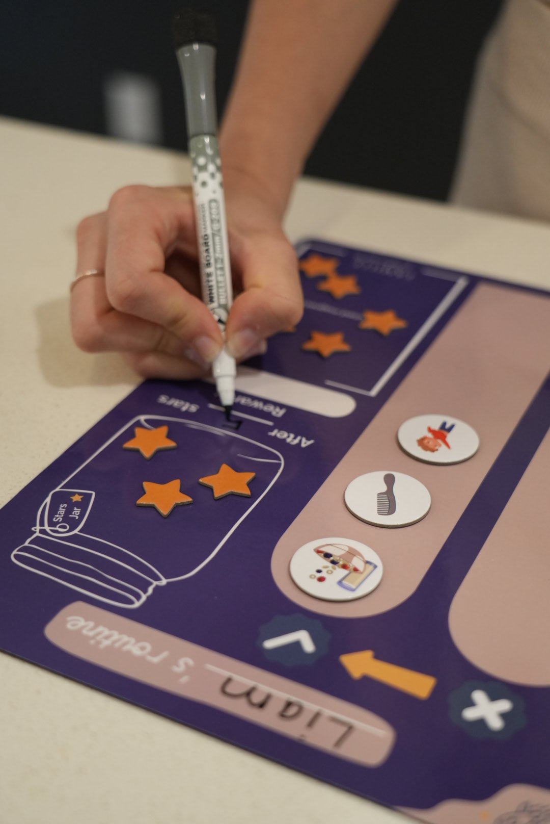 Magnetic Routine Chart for Kids - Behavior Reward Chart - Responsibility List - Potty Training - Blue
