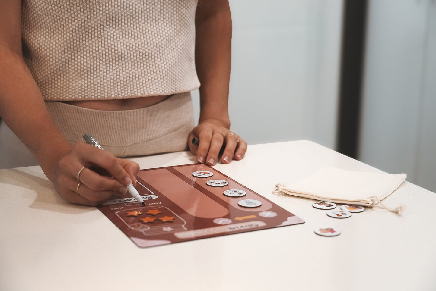 Tableau magnétique de routine pour enfants ROSE – Tableau de récompense pour le comportement – Liste de responsabilités - entraînement à la propreté